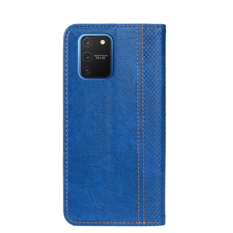 For Samsung Galaxy S10 Lite / A91 / M80s Grid Texture Magnetic PU + TPU Horizontal Flip Leather Case with Holder & Card Slot