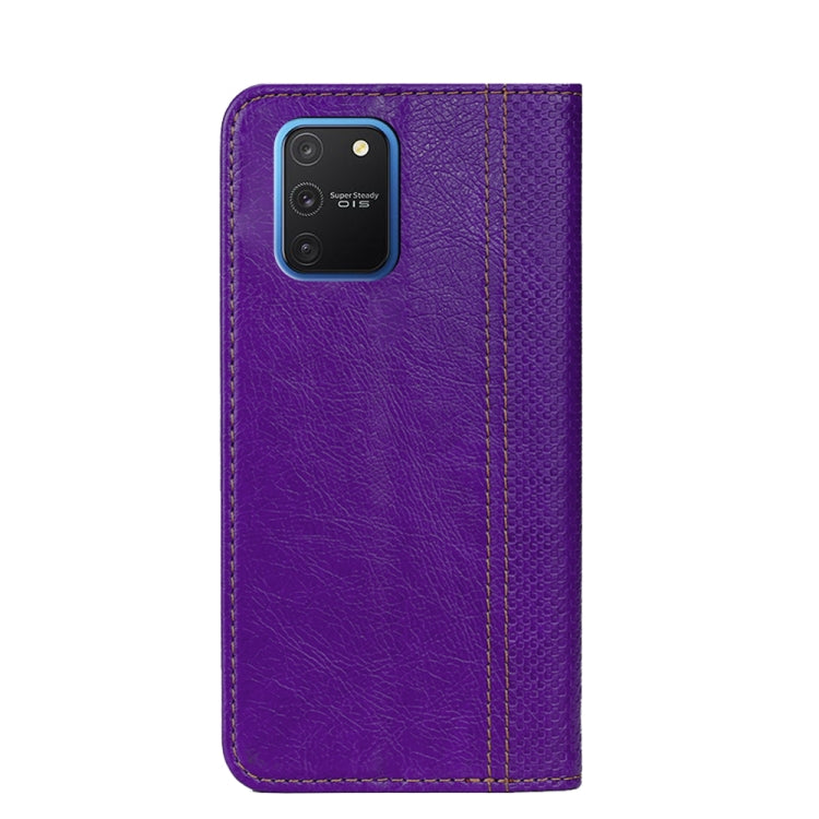 For Samsung Galaxy S10 Lite / A91 / M80s Grid Texture Magnetic PU + TPU Horizontal Flip Leather Case with Holder & Card Slot