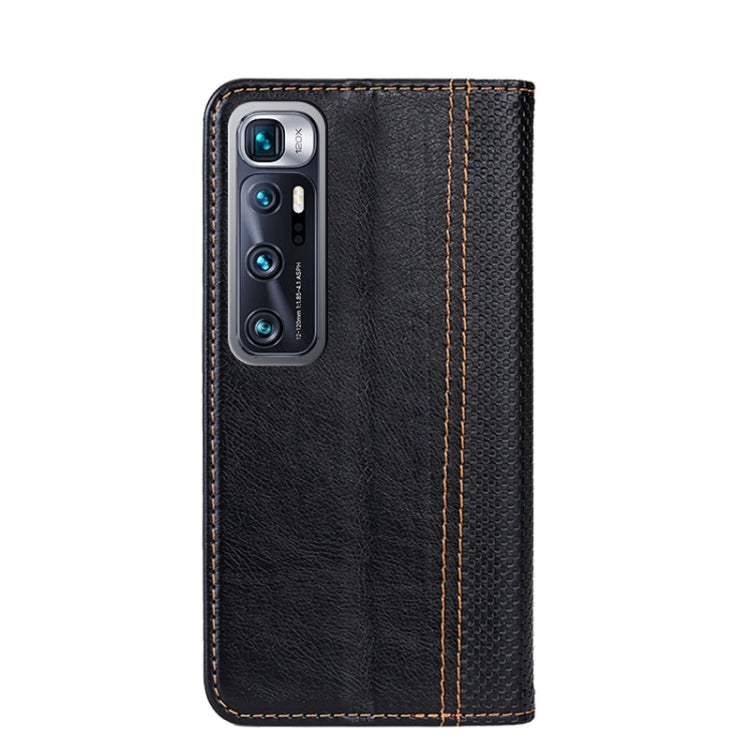 For Xiaomi Mi 10 Ultra Grid Texture Magnetic PU + TPU Horizontal Flip Leather Case with Holder & Card Slot