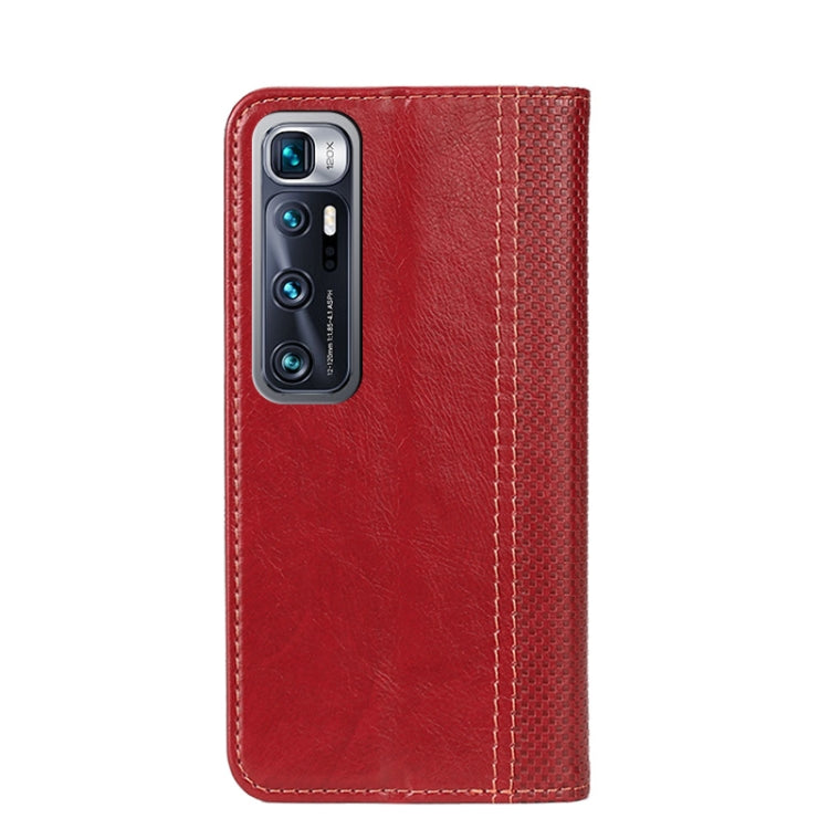 For Xiaomi Mi 10 Ultra Grid Texture Magnetic PU + TPU Horizontal Flip Leather Case with Holder & Card Slot