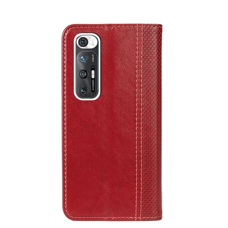 For Xiaomi Mi 10S Grid Texture Magnetic PU + TPU Horizontal Flip Leather Case with Holder & Card Slot