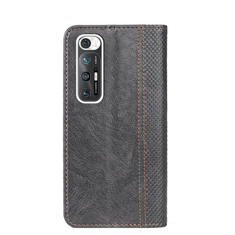 For Xiaomi Mi 10S Grid Texture Magnetic PU + TPU Horizontal Flip Leather Case with Holder & Card Slot
