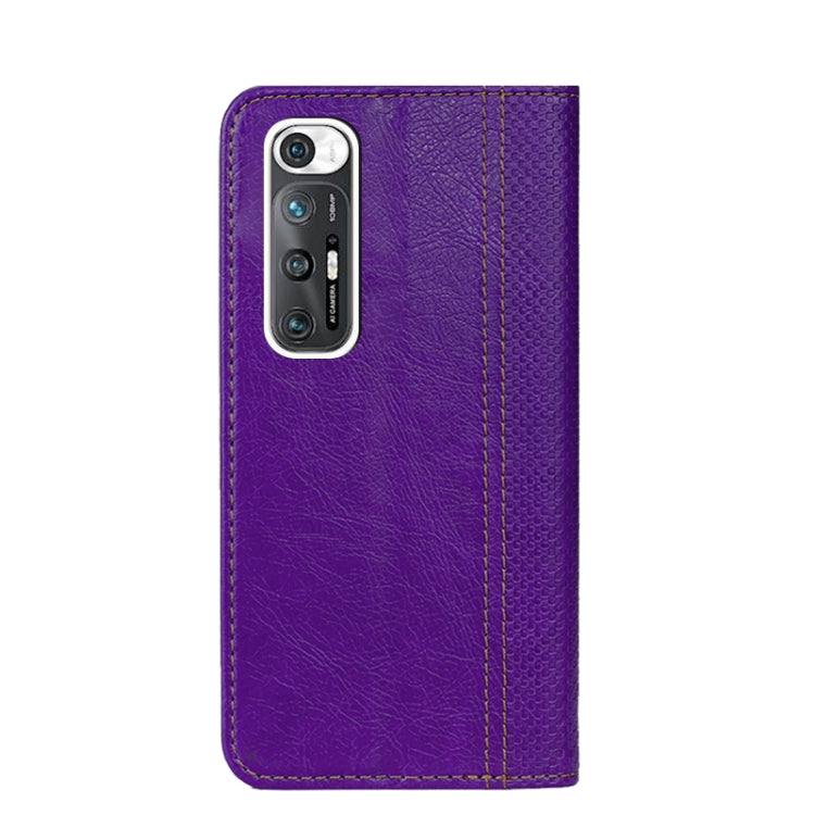 For Xiaomi Mi 10S Grid Texture Magnetic PU + TPU Horizontal Flip Leather Case with Holder & Card Slot