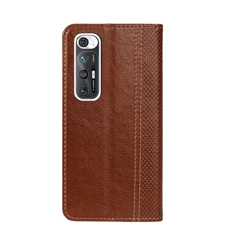 For Xiaomi Mi 10S Grid Texture Magnetic PU + TPU Horizontal Flip Leather Case with Holder & Card Slot