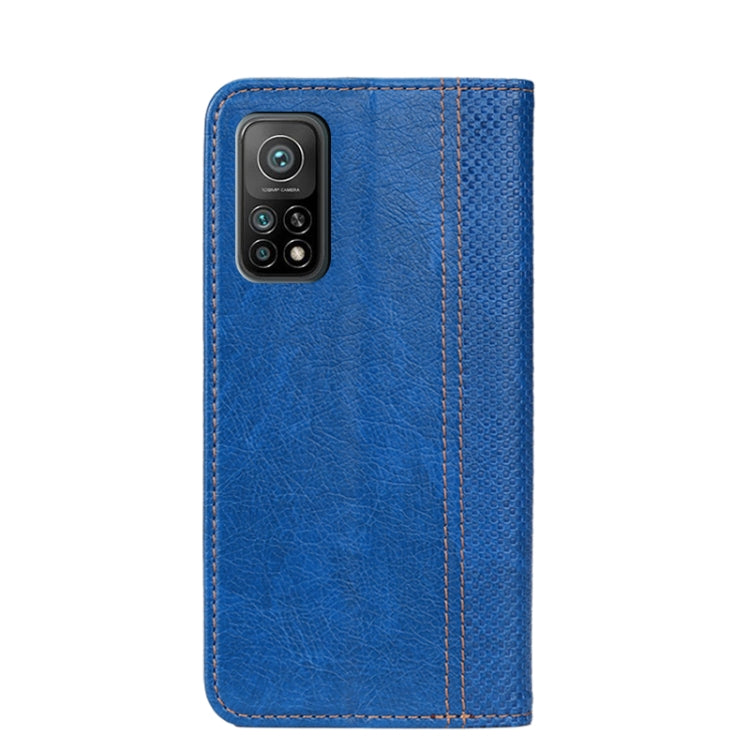 For Xiaomi Mi 10T Pro 5G Grid Texture Magnetic PU + TPU Horizontal Flip Leather Case with Holder & Card Slot