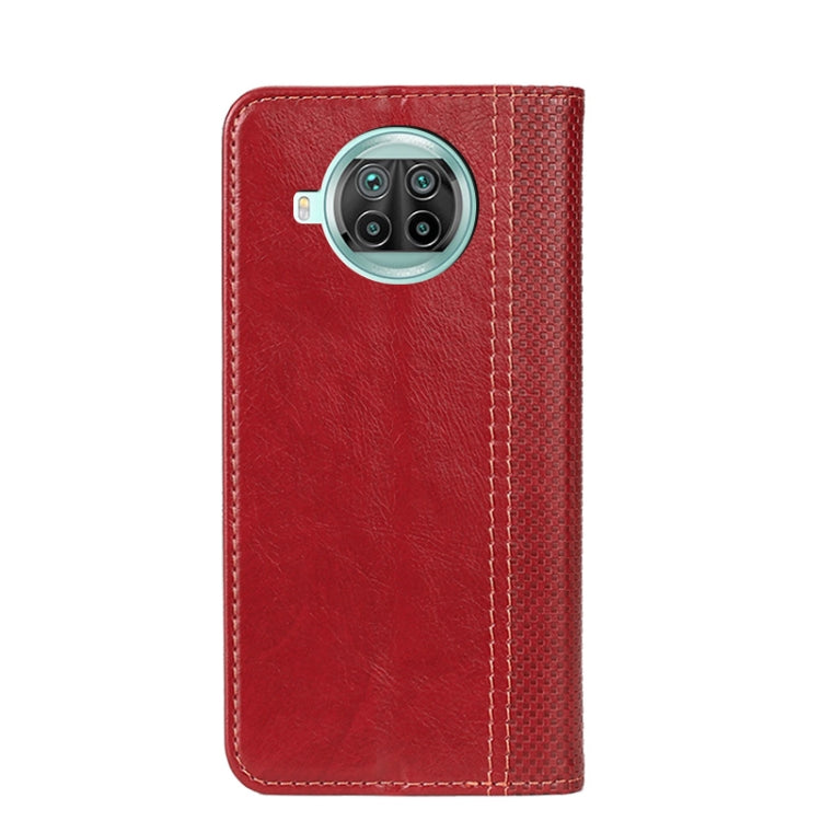 For Xiaomi Mi 10T Lite 5G Grid Texture Magnetic PU + TPU Horizontal Flip Leather Case with Holder & Card Slot