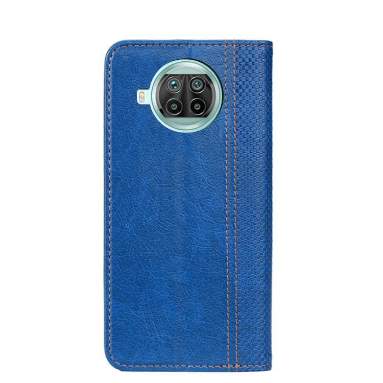 For Xiaomi Mi 10T Lite 5G Grid Texture Magnetic PU + TPU Horizontal Flip Leather Case with Holder & Card Slot