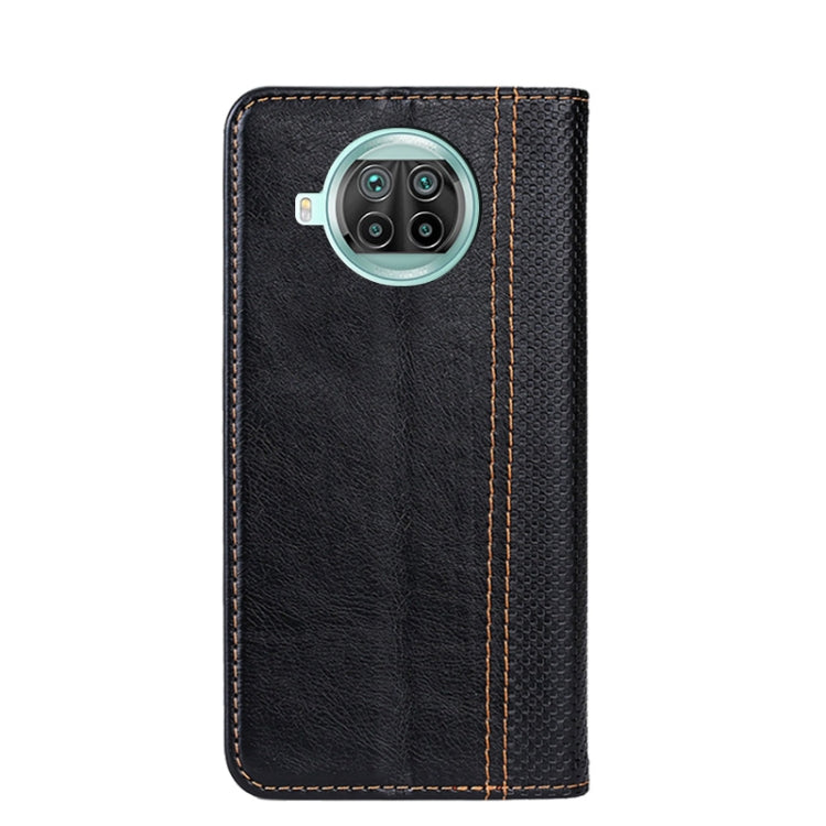 For Xiaomi Redmi Note 9 Pro 5G Grid Texture Magnetic PU + TPU Horizontal Flip Leather Case with Holder & Card Slot