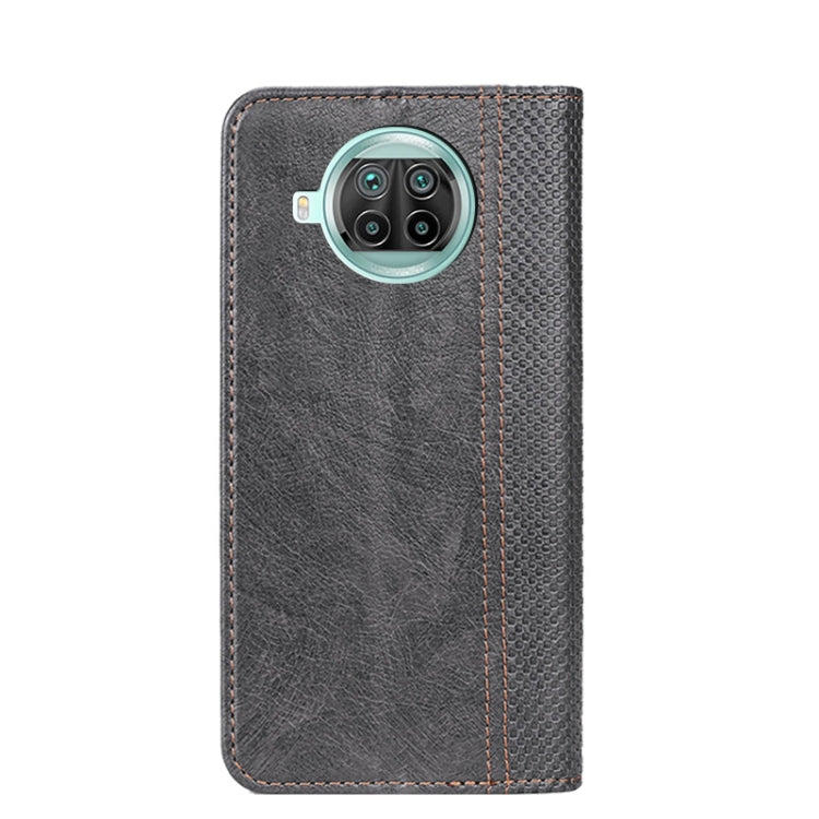 For Xiaomi Redmi Note 9 Pro 5G Grid Texture Magnetic PU + TPU Horizontal Flip Leather Case with Holder & Card Slot