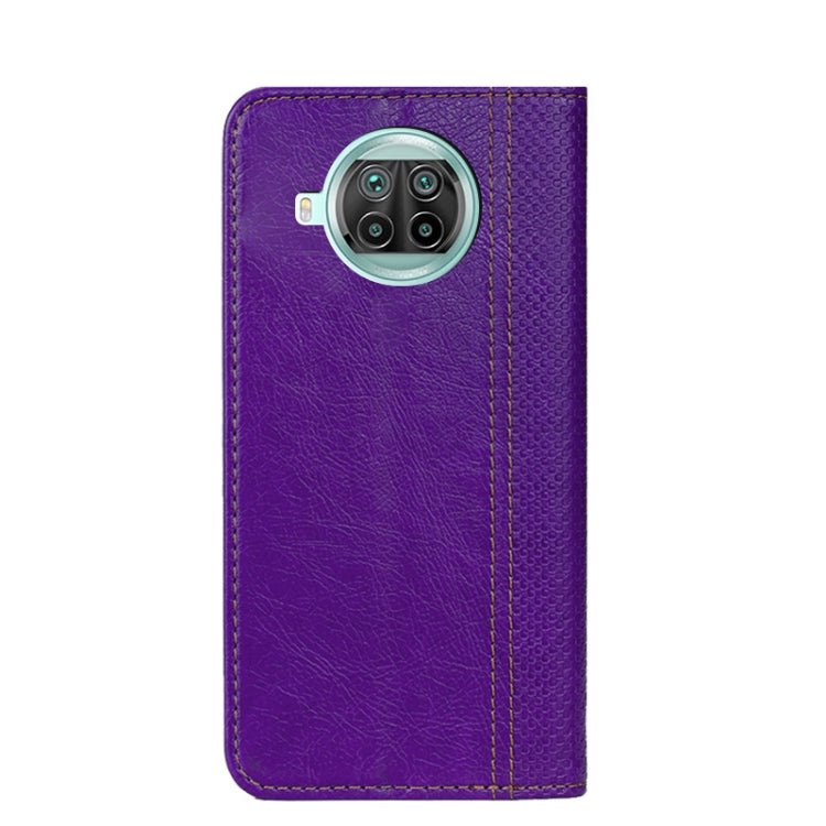 For Xiaomi Redmi Note 9 Pro 5G Grid Texture Magnetic PU + TPU Horizontal Flip Leather Case with Holder & Card Slot