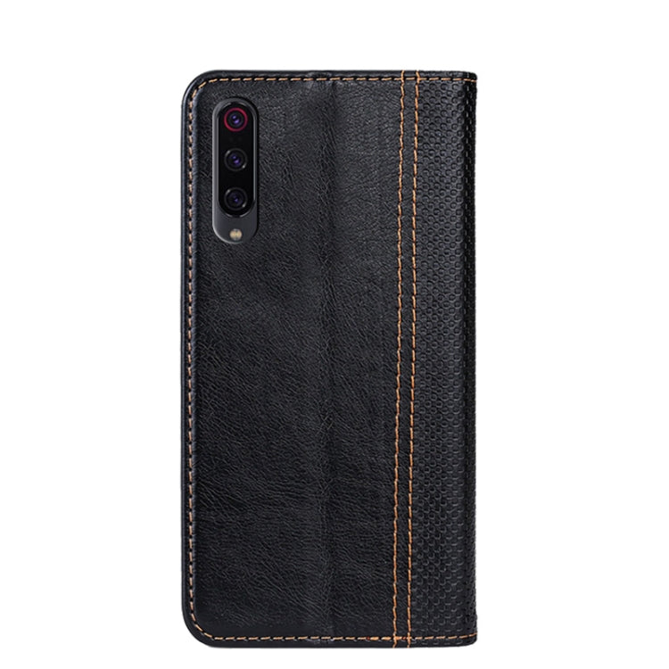 For Xiaomi Mi 9 Pro Grid Texture Magnetic PU + TPU Horizontal Flip Leather Case with Holder & Card Slot
