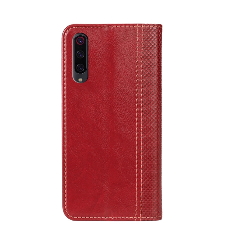 For Xiaomi Mi 9 Pro Grid Texture Magnetic PU + TPU Horizontal Flip Leather Case with Holder & Card Slot