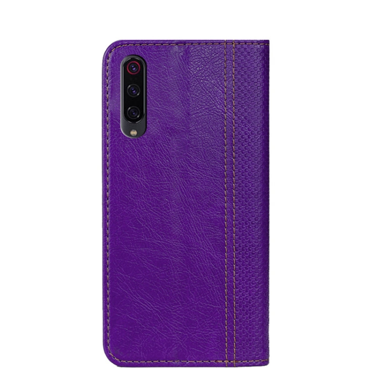 For Xiaomi Mi 9 Pro Grid Texture Magnetic PU + TPU Horizontal Flip Leather Case with Holder & Card Slot