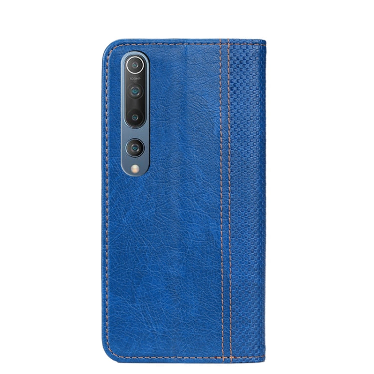 For Xiaomi Mi 10 5G Grid Texture Magnetic PU + TPU Horizontal Flip Leather Case with Holder & Card Slot