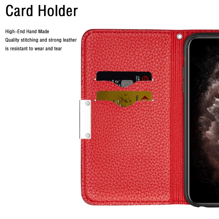 For iPhone 13 Pro Litchi Texture Horizontal Flip Leather Case with Holder & Card Slots