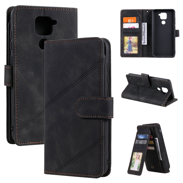 For Xiaomi Redmi Note 9 Skin Feel Business Horizontal Flip PU Leather Case with Holder & Multi-Card Slots & Wallet & Lanyard & Photo Frame