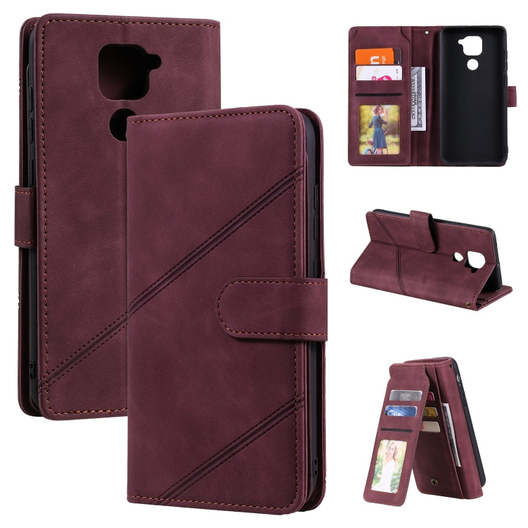 For Xiaomi Redmi Note 9 Skin Feel Business Horizontal Flip PU Leather Case with Holder & Multi-Card Slots & Wallet & Lanyard & Photo Frame