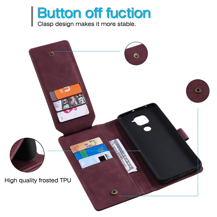 For Xiaomi Redmi Note 9 Skin Feel Business Horizontal Flip PU Leather Case with Holder & Multi-Card Slots & Wallet & Lanyard & Photo Frame