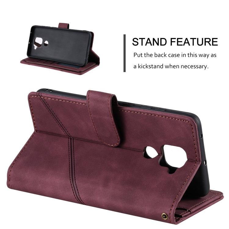For Xiaomi Redmi Note 9 Skin Feel Business Horizontal Flip PU Leather Case with Holder & Multi-Card Slots & Wallet & Lanyard & Photo Frame