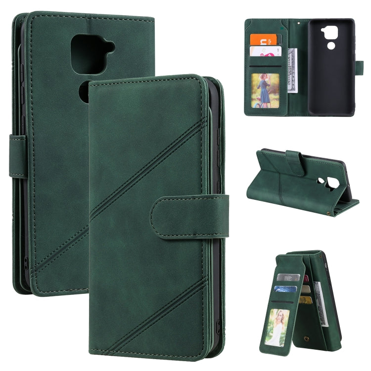 For Xiaomi Redmi Note 9 Skin Feel Business Horizontal Flip PU Leather Case with Holder & Multi-Card Slots & Wallet & Lanyard & Photo Frame