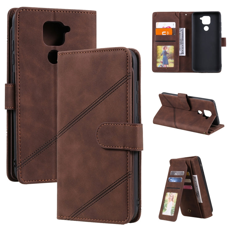 For Xiaomi Redmi Note 9 Skin Feel Business Horizontal Flip PU Leather Case with Holder & Multi-Card Slots & Wallet & Lanyard & Photo Frame