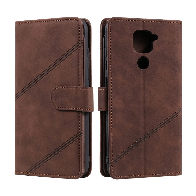For Xiaomi Redmi Note 9 Skin Feel Business Horizontal Flip PU Leather Case with Holder & Multi-Card Slots & Wallet & Lanyard & Photo Frame