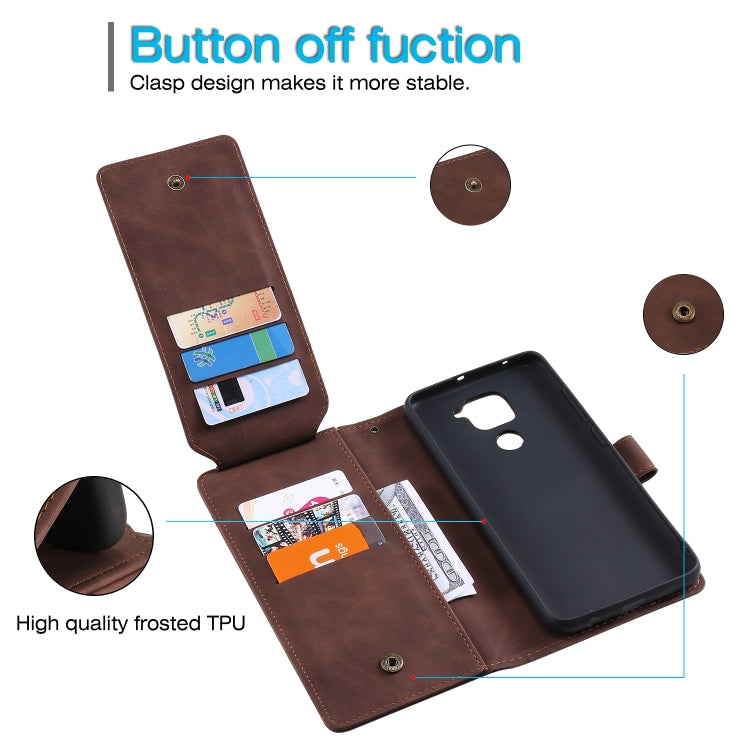 For Xiaomi Redmi Note 9 Skin Feel Business Horizontal Flip PU Leather Case with Holder & Multi-Card Slots & Wallet & Lanyard & Photo Frame