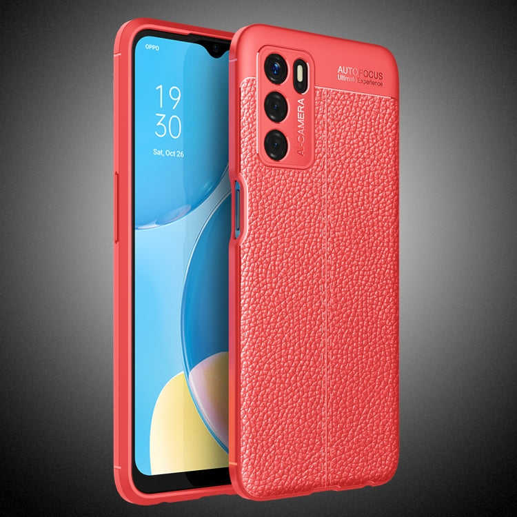 For OPPO A16 Litchi Texture TPU Shockproof Case