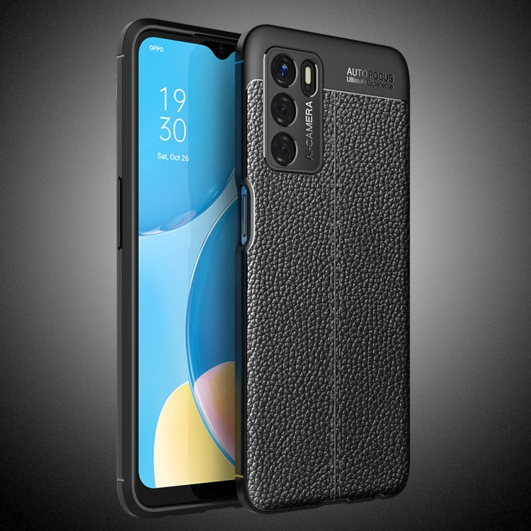 For OPPO A16 Litchi Texture TPU Shockproof Case
