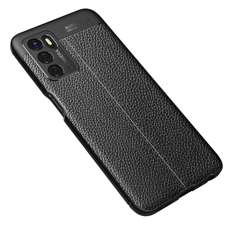 For OPPO A16 Litchi Texture TPU Shockproof Case