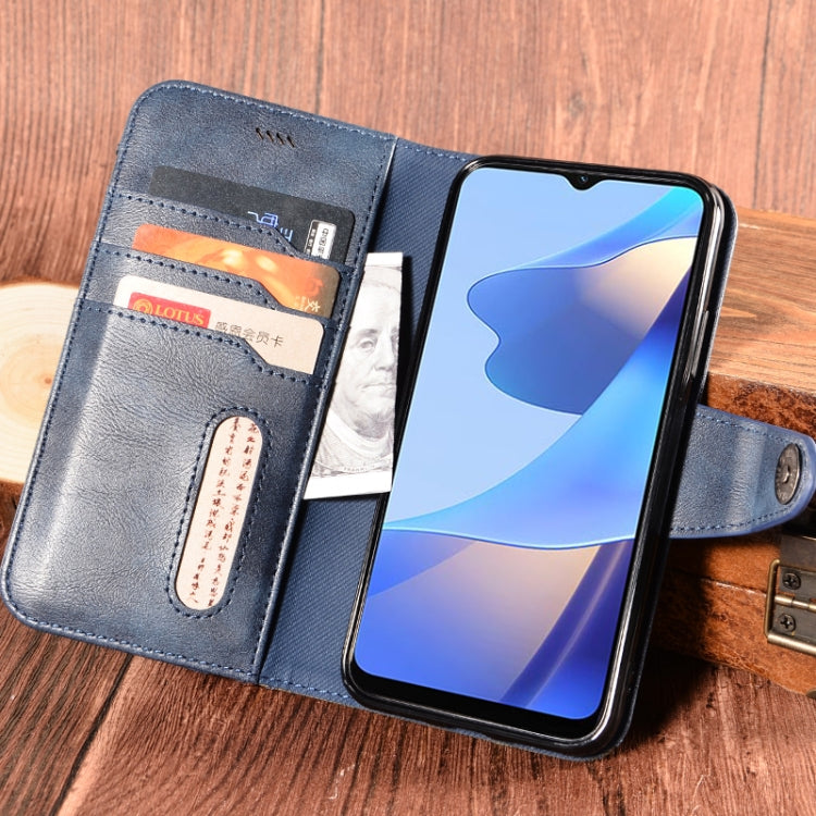 For OPPO A16 Contrast Color Splicing Retro Texture Horizontal Flip PU Leather Case with Card Slots & Holder & Wallet