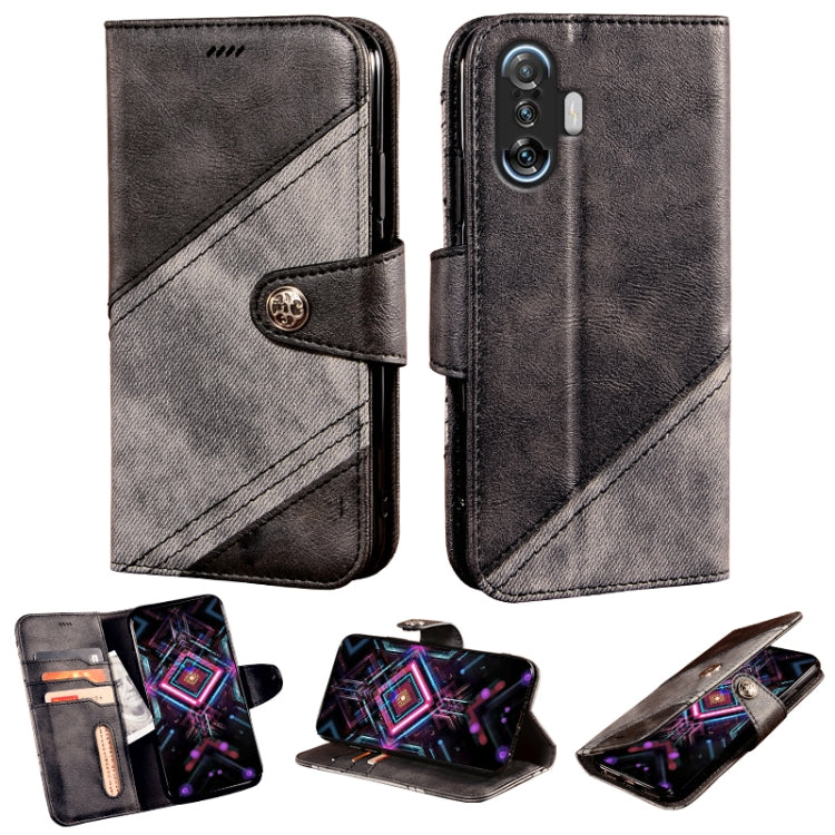 For Xiaomi Poco F3 GT Contrast Color Splicing Retro Texture Horizontal Flip PU Leather Case with Card Slots & Holder & Wallet