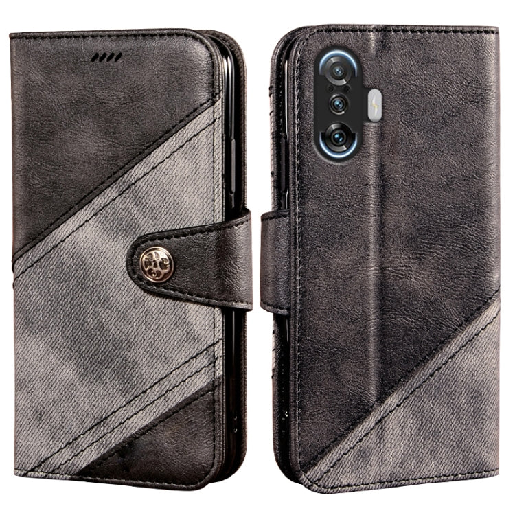 For Xiaomi Poco F3 GT Contrast Color Splicing Retro Texture Horizontal Flip PU Leather Case with Card Slots & Holder & Wallet