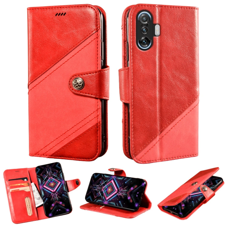 For Xiaomi Poco F3 GT Contrast Color Splicing Retro Texture Horizontal Flip PU Leather Case with Card Slots & Holder & Wallet