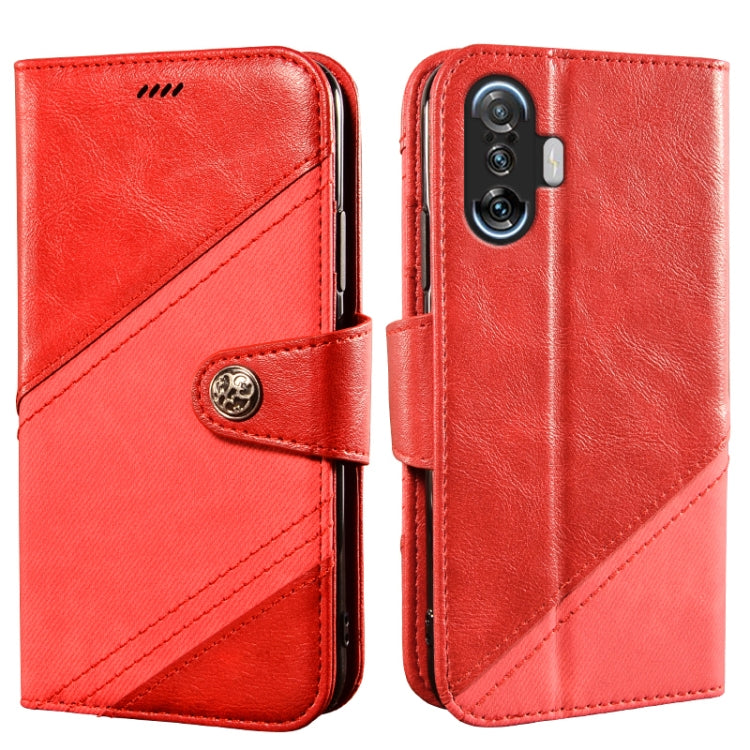 For Xiaomi Poco F3 GT Contrast Color Splicing Retro Texture Horizontal Flip PU Leather Case with Card Slots & Holder & Wallet