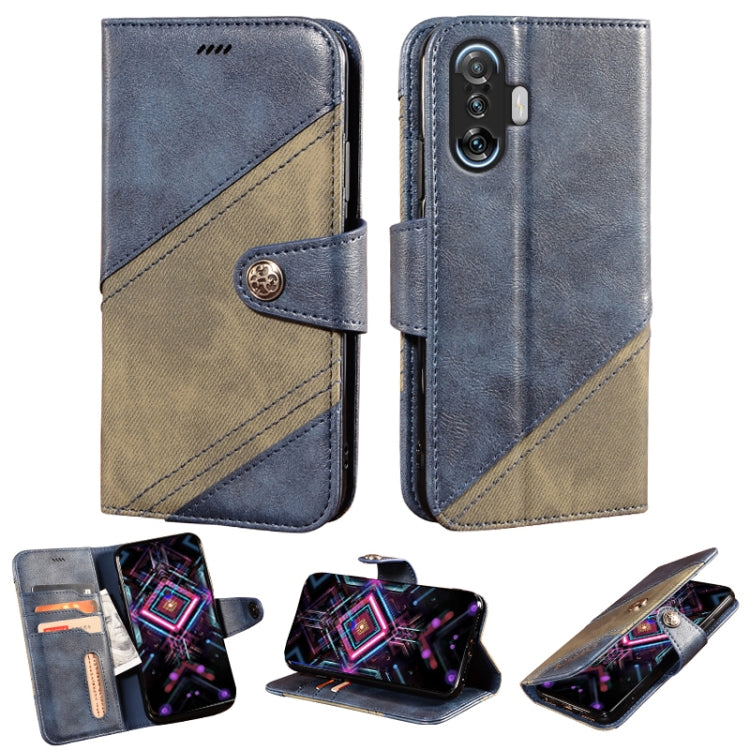 For Xiaomi Poco F3 GT Contrast Color Splicing Retro Texture Horizontal Flip PU Leather Case with Card Slots & Holder & Wallet