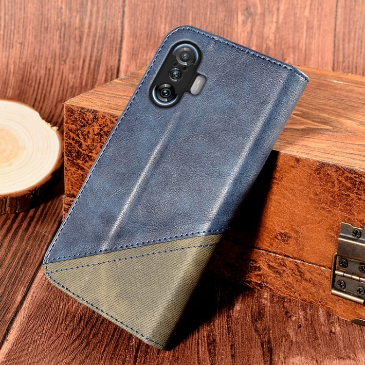 For Xiaomi Poco F3 GT Contrast Color Splicing Retro Texture Horizontal Flip PU Leather Case with Card Slots & Holder & Wallet