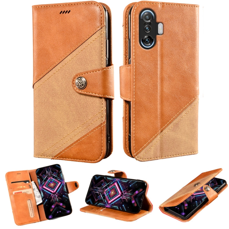 For Xiaomi Poco F3 GT Contrast Color Splicing Retro Texture Horizontal Flip PU Leather Case with Card Slots & Holder & Wallet