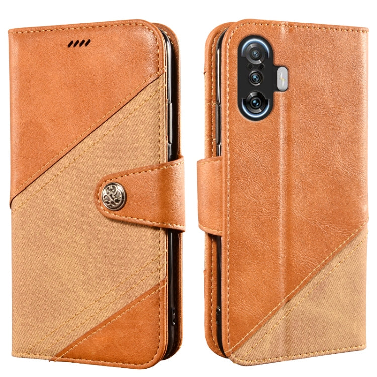 For Xiaomi Poco F3 GT Contrast Color Splicing Retro Texture Horizontal Flip PU Leather Case with Card Slots & Holder & Wallet