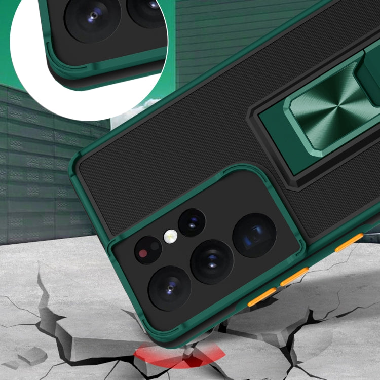 For Xiaomi Redmi Note 9 4G Dual-color Skin Feel TPU + PC Magnetic Shockproof Case with Invisible Holder