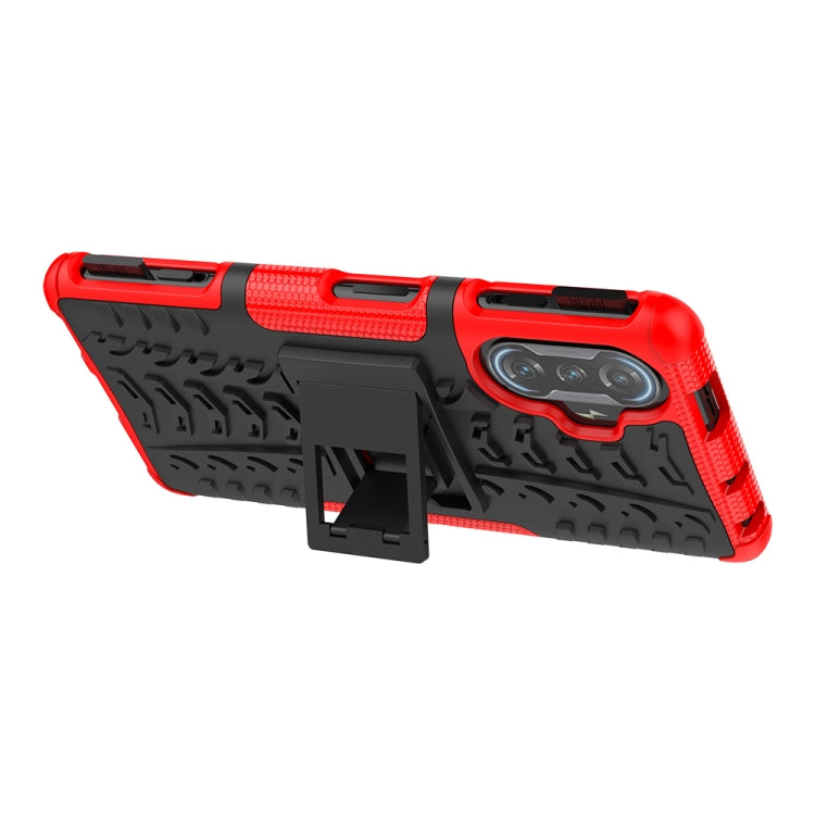 For Xiaomi Redmi K40 Gaming Tire Texture Shockproof TPU+PC Protective Case with Holder