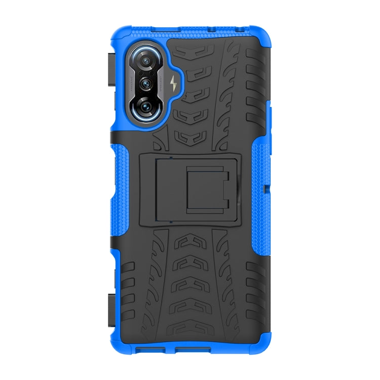 For Xiaomi Redmi K40 Gaming Tire Texture Shockproof TPU+PC Protective Case with Holder