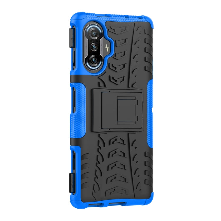For Xiaomi Redmi K40 Gaming Tire Texture Shockproof TPU+PC Protective Case with Holder