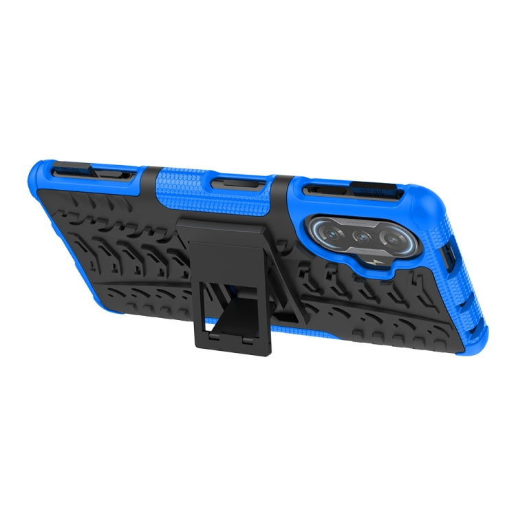 For Xiaomi Redmi K40 Gaming Tire Texture Shockproof TPU+PC Protective Case with Holder