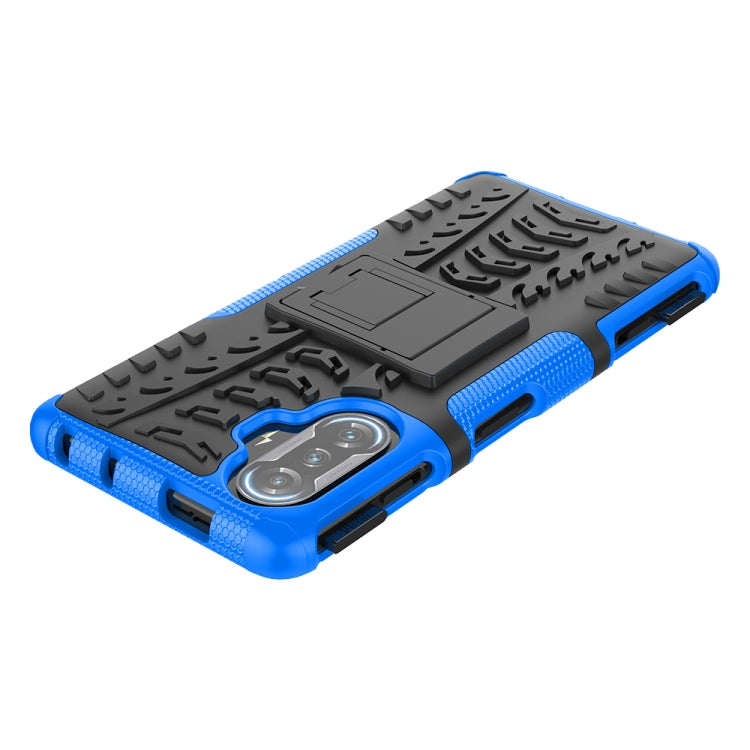 For Xiaomi Redmi K40 Gaming Tire Texture Shockproof TPU+PC Protective Case with Holder