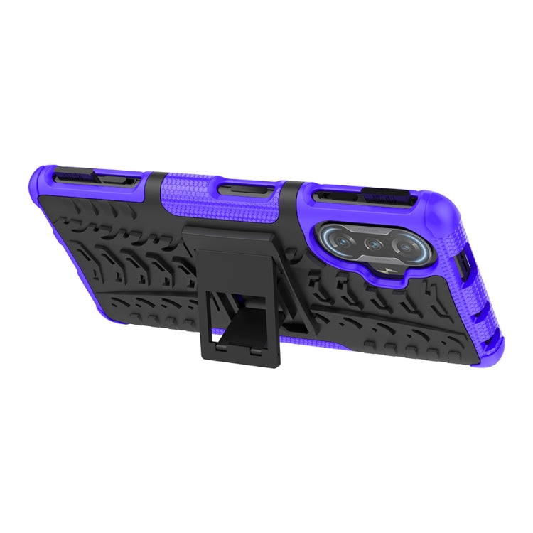 For Xiaomi Redmi K40 Gaming Tire Texture Shockproof TPU+PC Protective Case with Holder