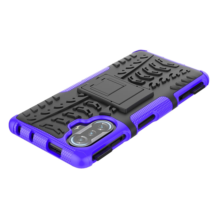 For Xiaomi Redmi K40 Gaming Tire Texture Shockproof TPU+PC Protective Case with Holder