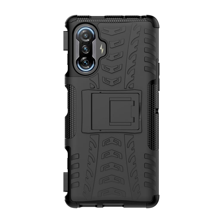 For Xiaomi Redmi K40 Gaming Tire Texture Shockproof TPU+PC Protective Case with Holder