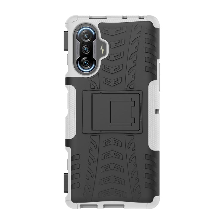 For Xiaomi Redmi K40 Gaming Tire Texture Shockproof TPU+PC Protective Case with Holder