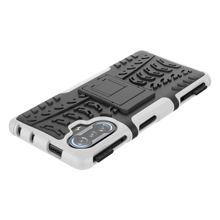 For Xiaomi Redmi K40 Gaming Tire Texture Shockproof TPU+PC Protective Case with Holder